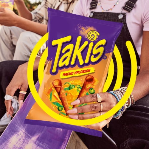 Takis Nacho Xplosion Cheese and Chili Pepper Rolled Tortilla Chips Perspective: left