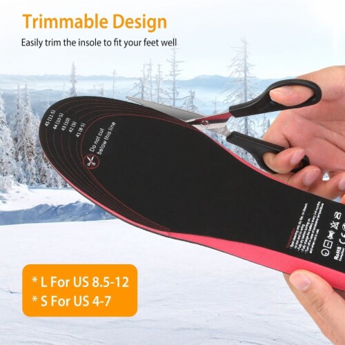 Heated Insoles Electric Heated Foot Warmer 3000Mah Rechargeable Battery Powered Trimmable He L Smith s Food and Drug