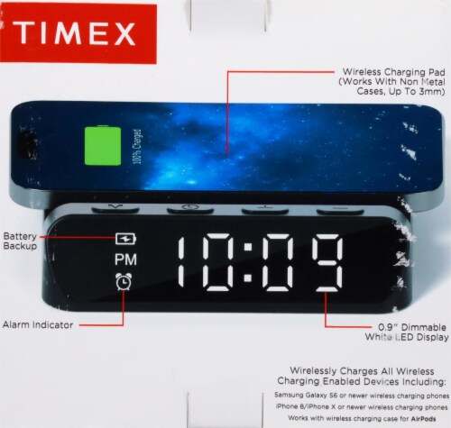 Timex Wireless Charging Alarm Clock Perspective: left