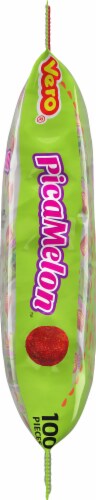 Vero® PicaMelon Watermelon Gummy Coated With Chilli And Sugar Hard Candy Bag Perspective: left