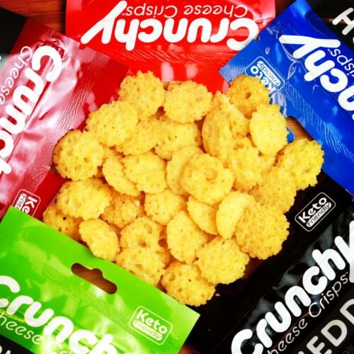 Cheddar Crunchy Cheese Crisps, Made with 100% All Natural Cheese, Keto Friendly, Gluten Free Perspective: left