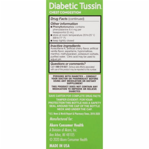 Diabetic Tussin® Chest Congestion Expectorant Liquid Perspective: left