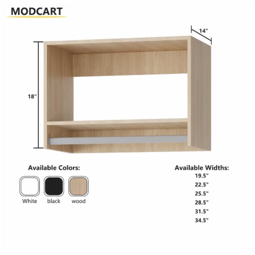 22.5 in. L x 14 in. D Brown MDF Wood Shelf Tall Hanging Closet Unit Perspective: left