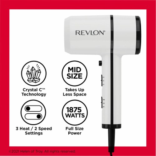Revlon® Dry & Shine Crystal C™ Hair Dryer - White Perspective: left