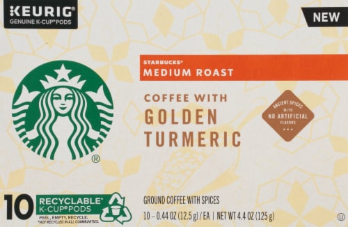 Starbucks® Golden Turmeric Medium Roast K-Cup® Coffee Pods Perspective: left