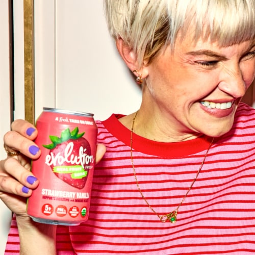 Evolution Fresh® Strawberry Vanilla Organic Real Fruit Soda Perspective: left