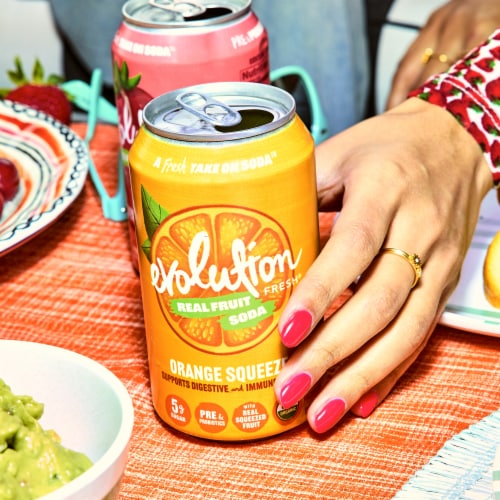Evolution Fresh® Orange Squeeze Organic Real Fruit Soda Perspective: left
