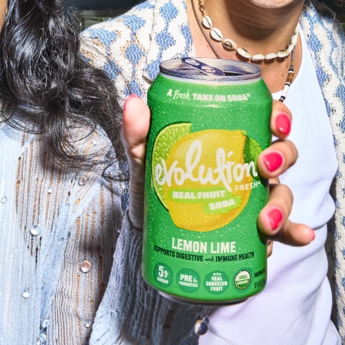 Evolution Fresh® Lemon Lime Organic Real Fruit Soda Perspective: left