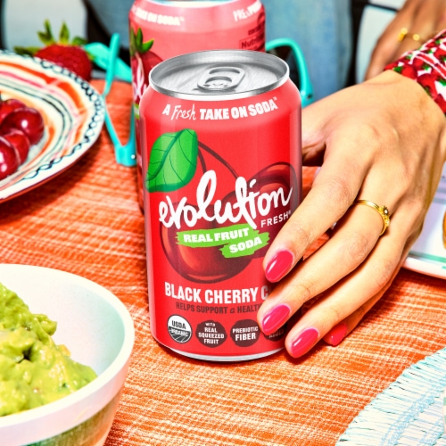 Evolution Fresh® Black Cherry Cola Organic Real Fruit Soda Perspective: left