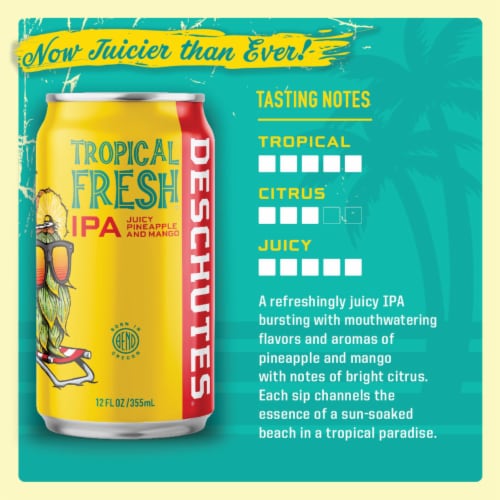 Deschutes Brewery® Tropical Fresh IPA Craft Beer Perspective: left
