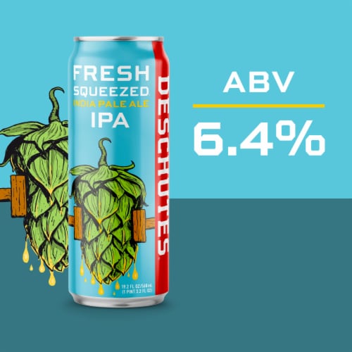 Deschutes Brewery® Fresh Squeezed IPA Craft Beer Single Can Perspective: left
