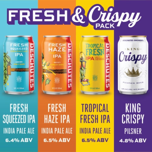 Deschutes Brewery® Fresh & Crispy Variety Pack Craft Beer Perspective: left