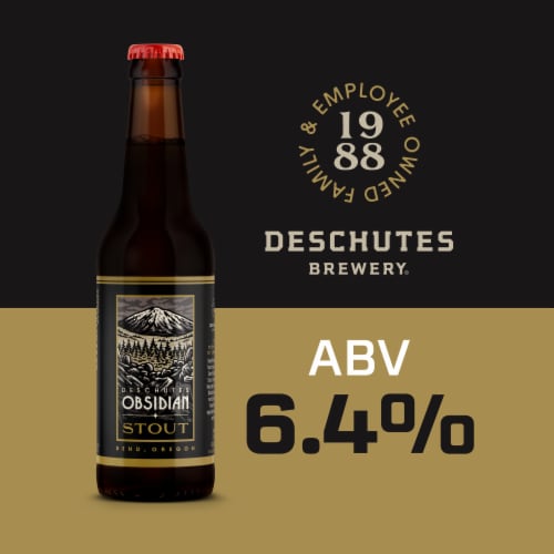 Deschutes Brewery® Obsidian Stout Craft Beer Perspective: left