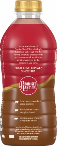 Promised Land Dairy Midnight Chocolate Ultra-Pasteurized Whole Milk Perspective: left