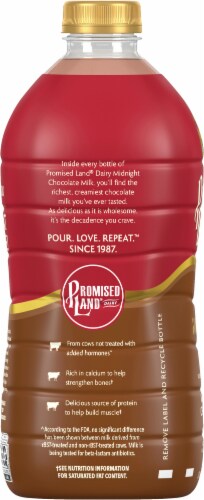 Promised Land Dairy Midnight Chocolate Ultra-Pasteurized Whole Milk Perspective: left