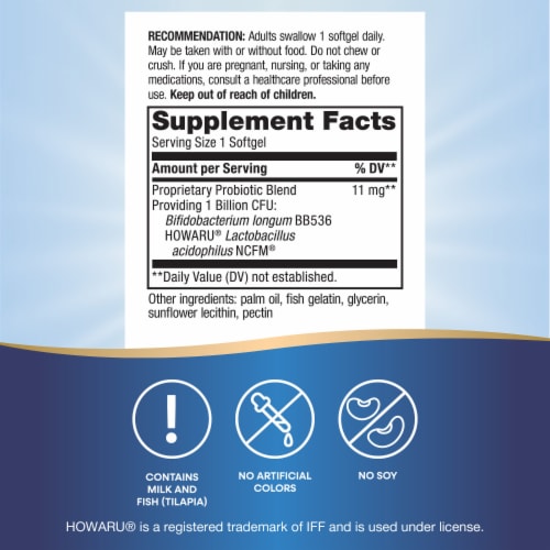 Nature's Way® Probiotic Pearls® Acidophilus Digestive Health Probiotic Softgels Perspective: left