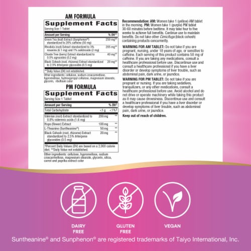 Nature's Way® AM/PM PeriMenopause Formula™ Relief Tablets Perspective: left