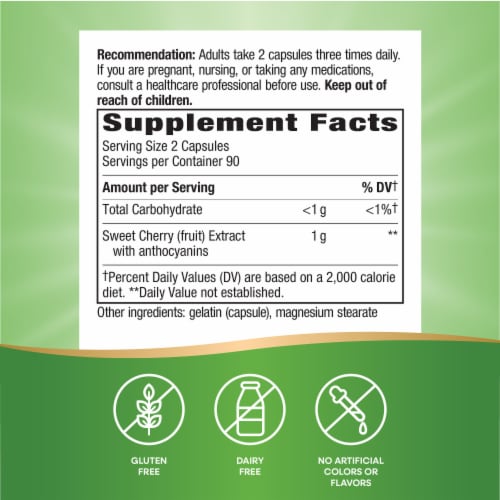 Nature's Way Cherry Fruit Extract Capsules Perspective: left
