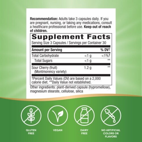 Enzymatic Therapy Tart Cherry Ultra Capsules Perspective: left