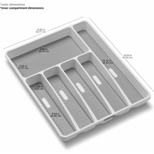 Madesmart® Six-Compartment Silverware Tray - White Perspective: left