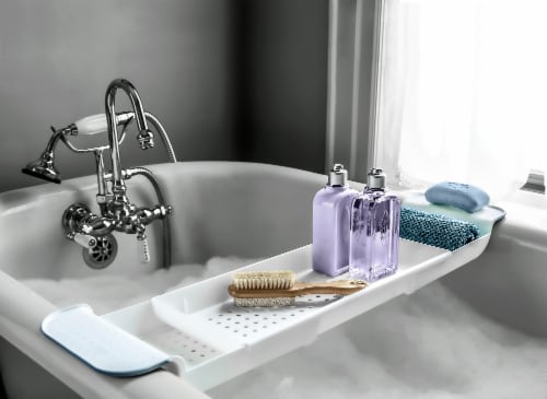 Madesmart® Expandable Bath Tray - White Perspective: left