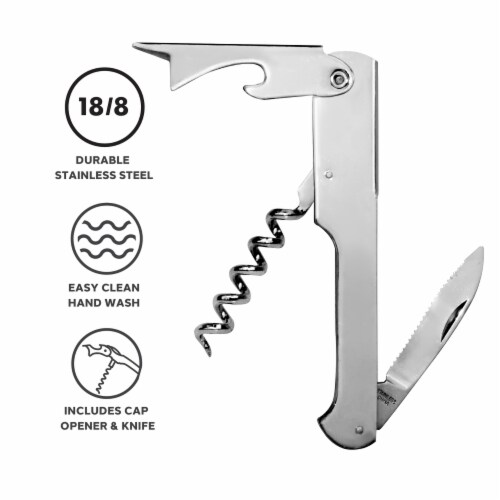 Oggi® Waiter's Corckscrew & Bottle Opener Perspective: left