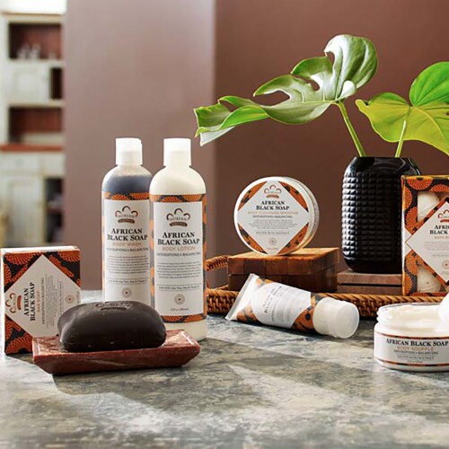 Nubian Heritage Paraben-Free African Black Soap Body Lotion Perspective: left