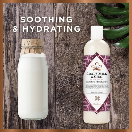 Nubian Heritage Goat's Milk and Chai with Rose Extract Body Wash Perspective: left