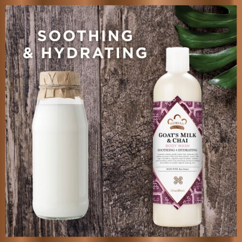 Nubian Heritage Goat's Milk and Chai with Rose Extract Body Wash Perspective: left