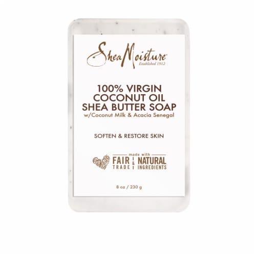 SheaMoisture Virgin Coconut Oil Shea Butter Bar Soap Perspective: left