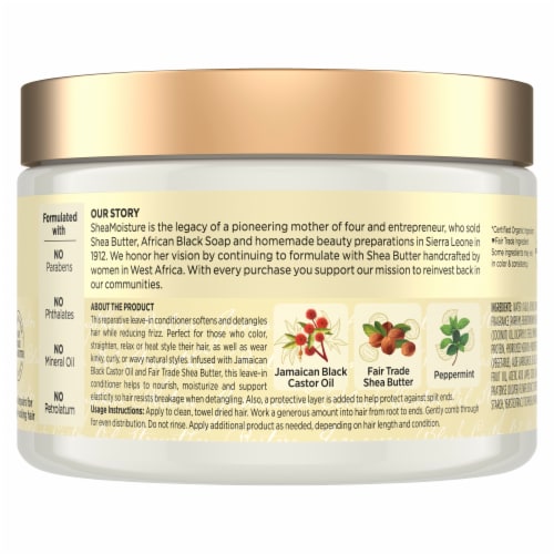 Sheamoisture 100% Pure Jamaican Black Castor Oil Leave In Conditioner Perspective: left