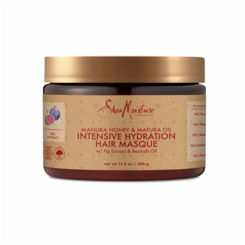 SheaMoisture Hair Masque For Dry, Damaged Hair, Manuka Honey & Mafura Oil Perspective: left
