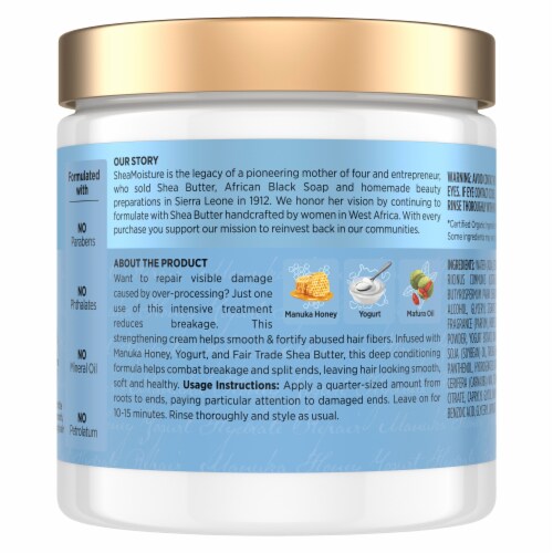 SheaMoisture Hair Masque Treatment for Extremely Dry Hair Manuka Honey and Yogurt Sulfate-Free Perspective: left