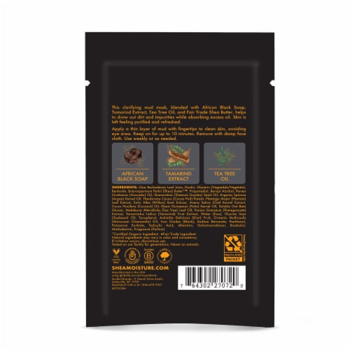 SheaMoisture African Black Soap Mud Mask Packette Perspective: left