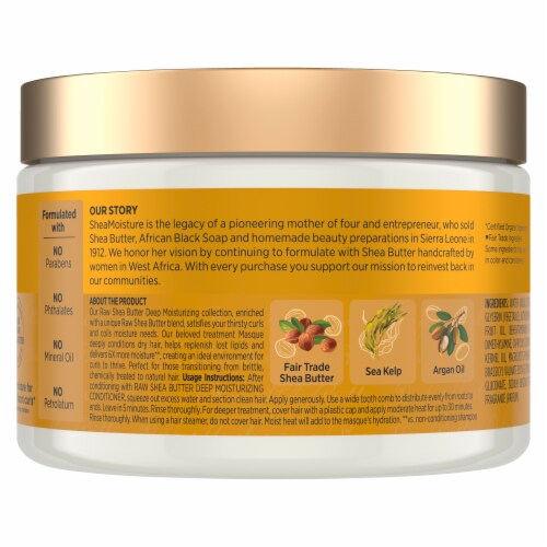 Shea Moisture Raw Shea Butter Raw Shea Butter Deep Moisturizing Hair Masque Perspective: left