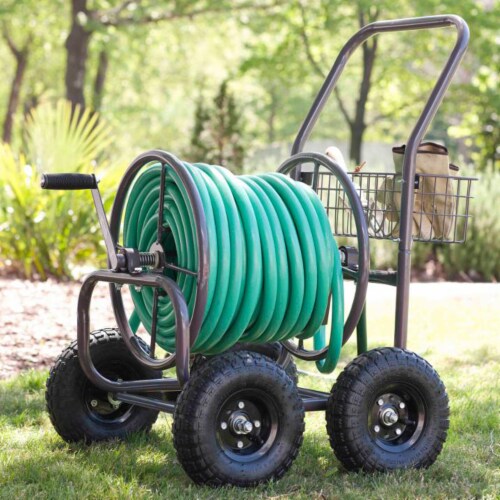 Liberty Garden Four Wheel Push Hose Cart Perspective: left