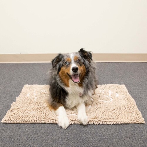 Chenille Pet Mat with Paw Print Designs Soft Microfiber Chenille 3 Colors 20x31 in. 20 x 31 King Soopers
