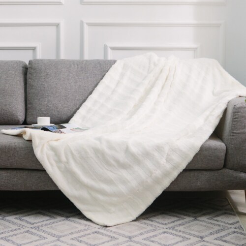 Cheer Collection Ultra Cozy & Soft Faux Fur Blanket - Assorted Colors and Sizes Perspective: left