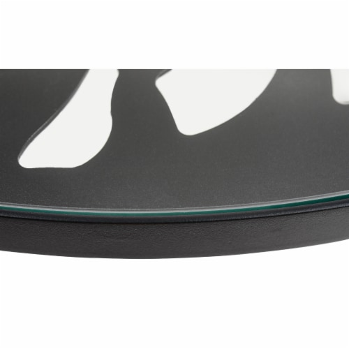 LeisureMod Devon Modern Glass Top Black Aluminum Base Outdoor 23  End Table Perspective: left