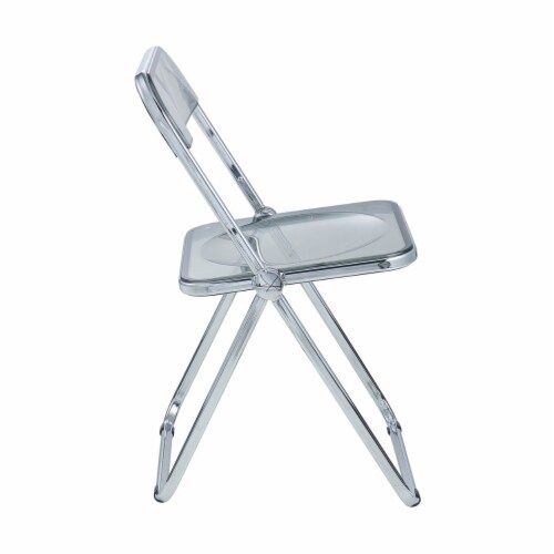 LeisureMod Lawrence Acrylic Folding Chair – Transparent Seat LeisureMod Lawrence Acrylic Folding Chair – Transparent Seat