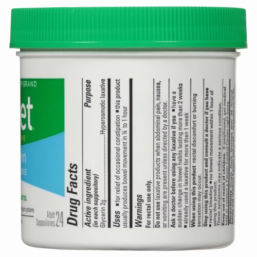 Fleet Adult Glycerin Suppositories (Pack of 8) Perspective: left