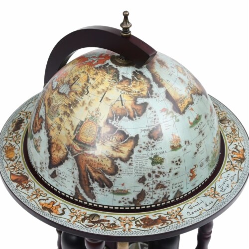 16th Century Globe Wine Bar Italian Replicaa Wine Cabinet with Wheels ...