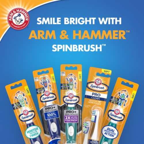 Spinbrush Pro+Gum Health Electric Battery Powered Adult Toothbrush Soft Bristles Aids Plaque Removal Perspective: left