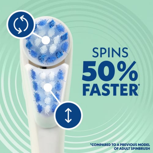 Spinbrush Pro Whiten Medium Bristles Coral Battery Powered Electric Toothbrush Perspective: left