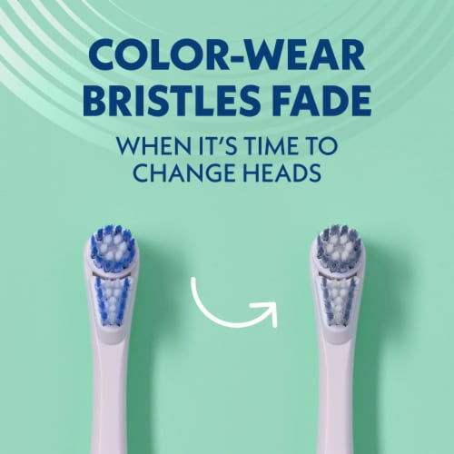 Spinbrush Pro Clean Soft Bristles Electric Toothbrush Replacement Heads Perspective: left