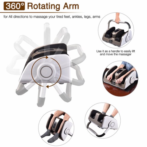 Electric Foot Massage Machine 360° Adjustable with Heat Shiatsu Roller Vibration Perspective: left