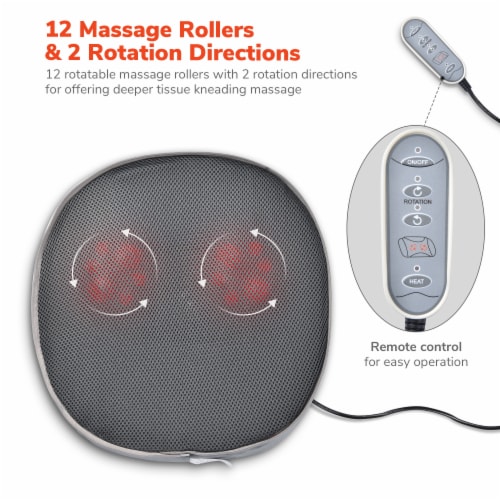 Yescom 2-in-1 Electric Shiatsu Foot & Back Massager Warmer Fast Heating Pad 12 Rollers Perspective: left
