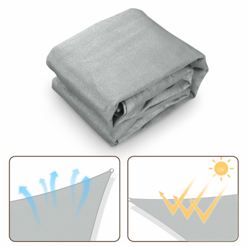 Yescom 25 Ft 97% UV Block Triangle Sun Shade Sail Canopy Cover Net for Patio Poolside Perspective: left
