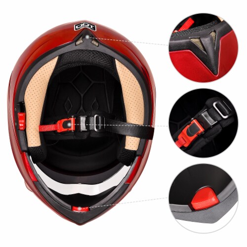 AHR DOT Full Face Flip Up Motorcycle Helmet 2 Visor Bluetooth 5.0 Headset FM M Perspective: left