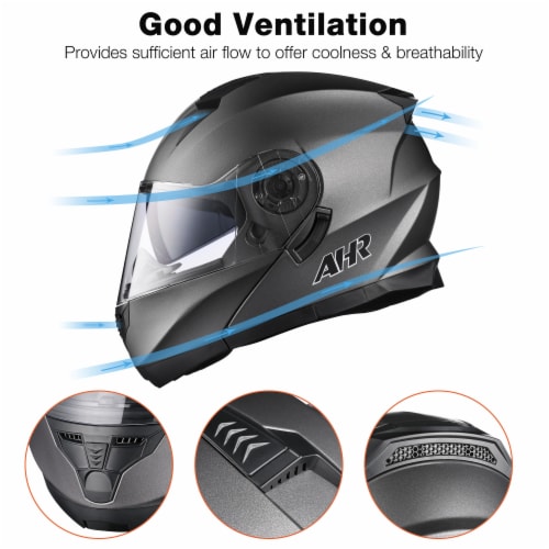 AHR RUN-M3 Modular Flip Up Helmet Full Face Dual Visor DOT Motorcycle Bike S Perspective: left